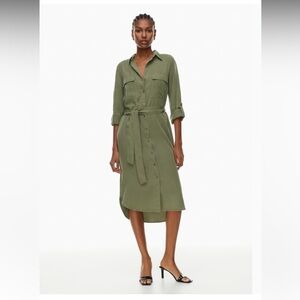 Aritzia Babaton Green Utility Dress Size XS